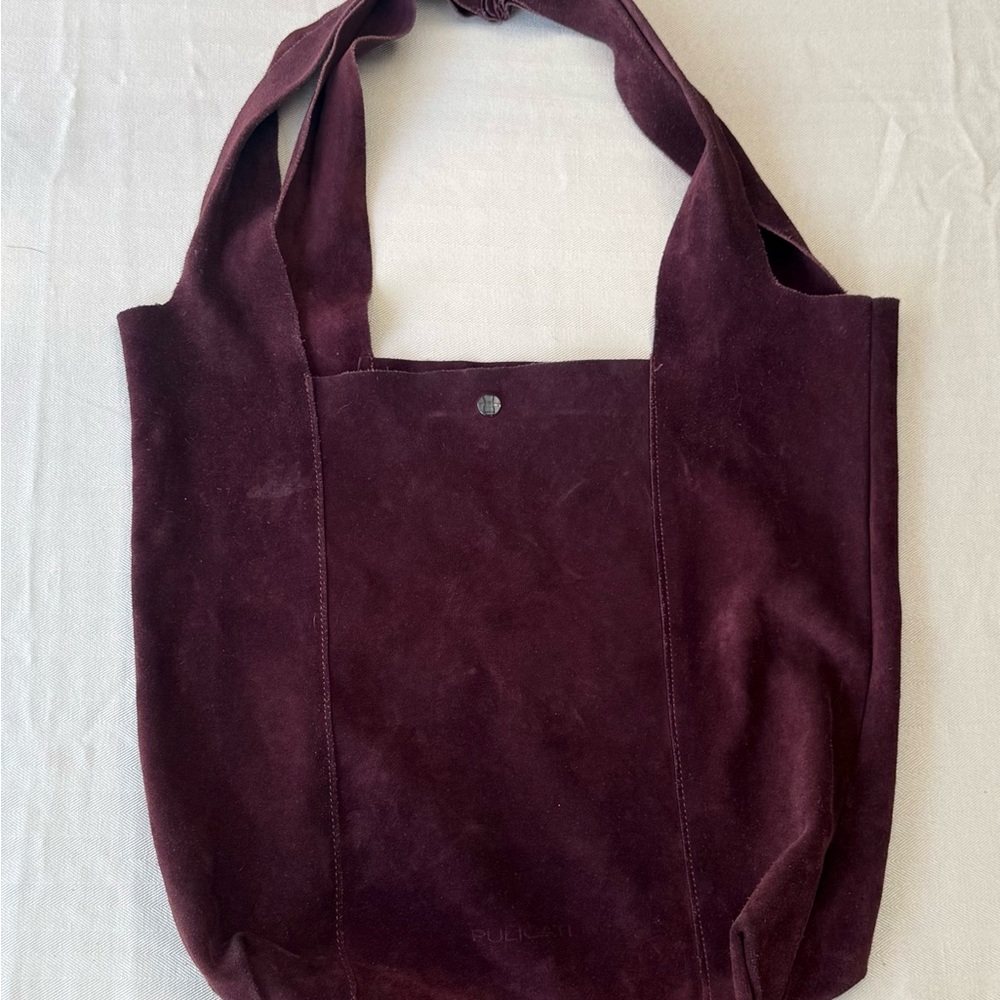 Pulicati Classic Suede Tote Bag in Deep Burgundy